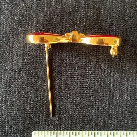 Monet Christmas bow brooch - Picture 3 of 4